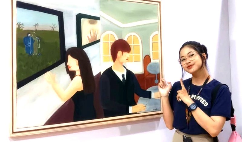 Pelukis asli kelahiran Banjarmasin, Nurlita Tadzlila Wijayanti